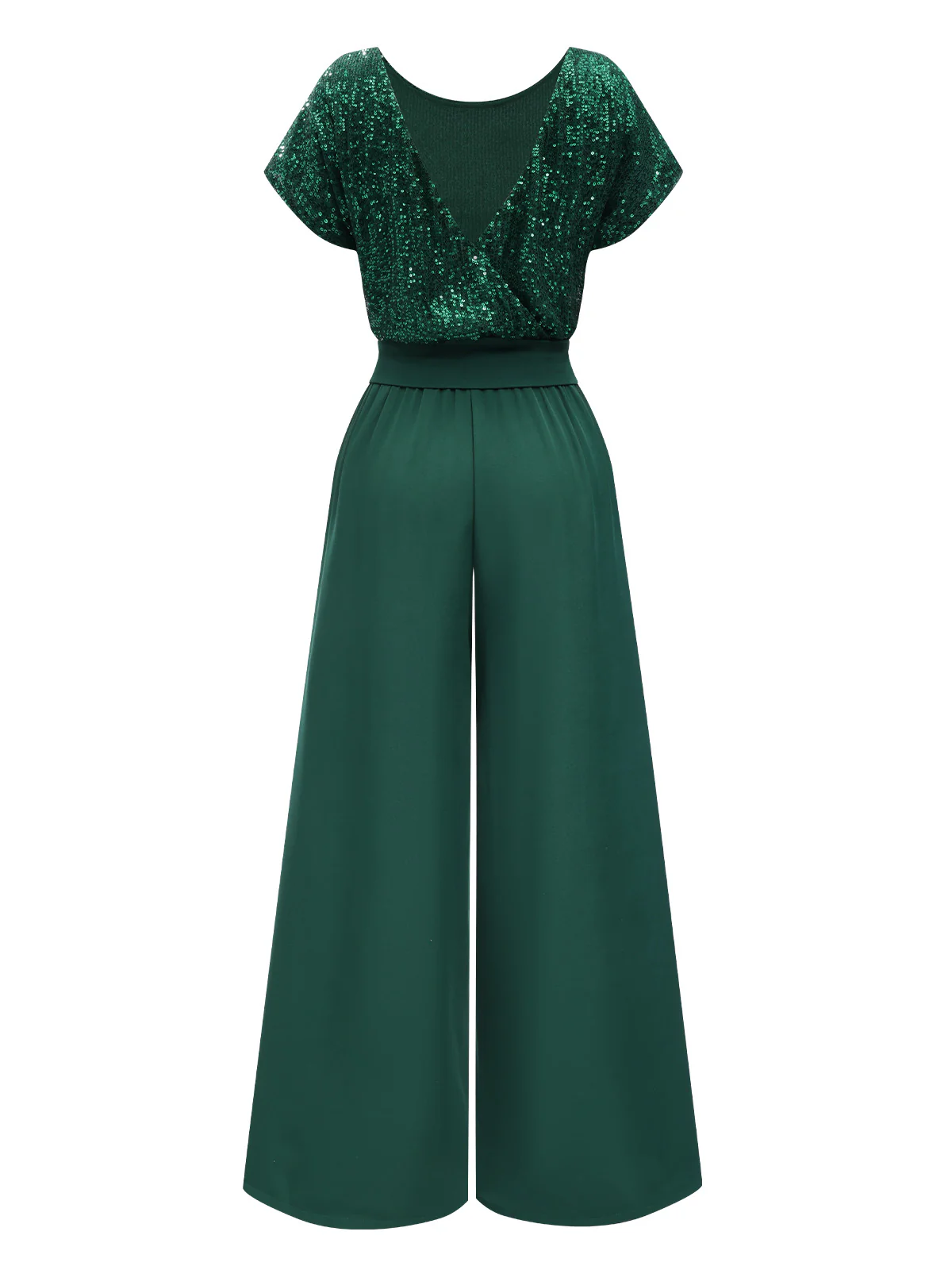 Green 1960s Sequined Wide-Leg Jumpsuit - Image 3