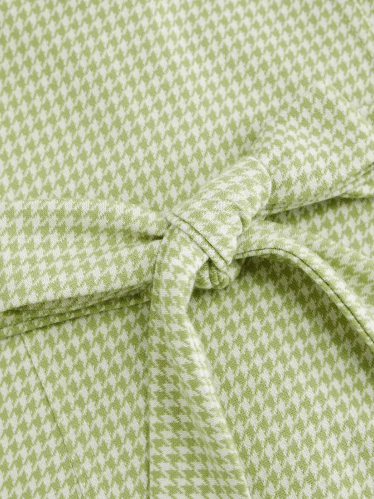 Green 1960s V-Neck Houndstooth Sleeveless Dress - Image 5