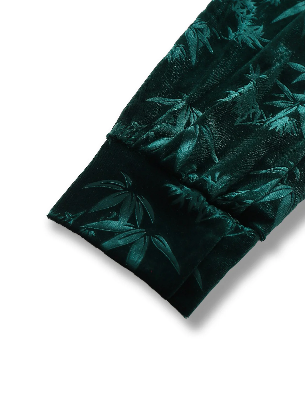 Green 1960s Velvet Plant Pattern Pencil Dress - Image 5