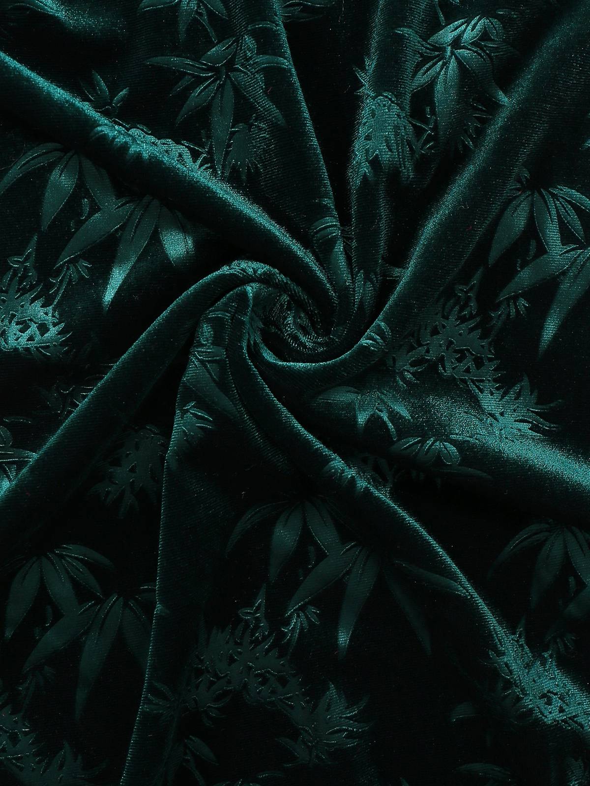 Green 1960s Velvet Plant Pattern Pencil Dress - Image 7