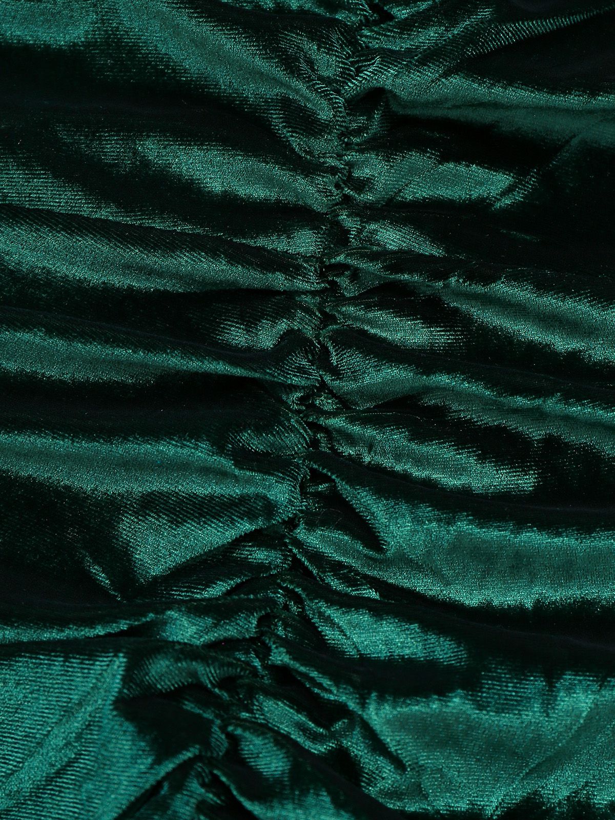 Green 1960s Velvet Ruched Long Sleeve Bodycon Dress - Image 5