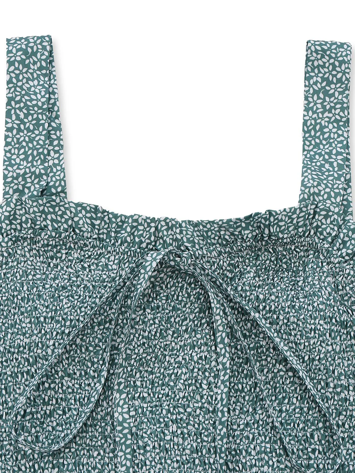 Green 1970s Floral Tie-Front Sleeveless Midi Dress - Image 3