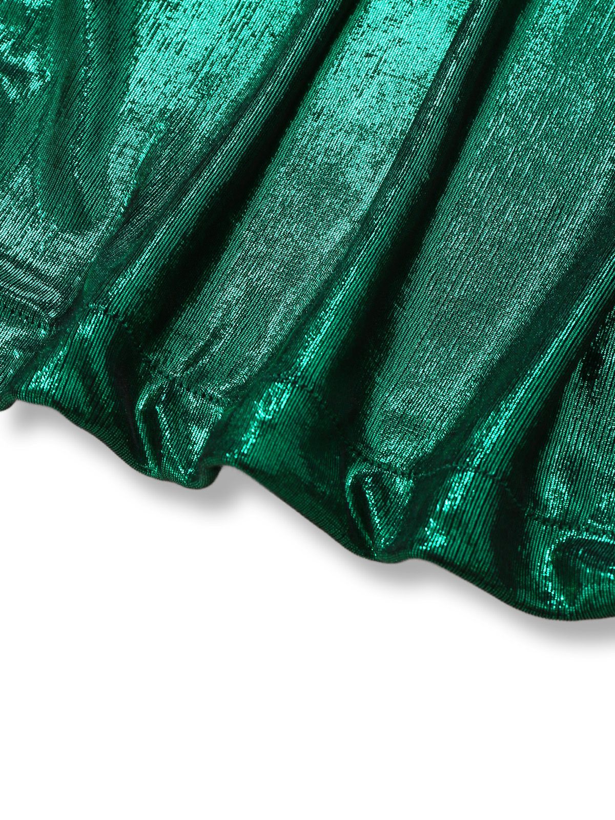 Green 1970s Knotted Cut-Out Glossy Jumpsuit - Image 10