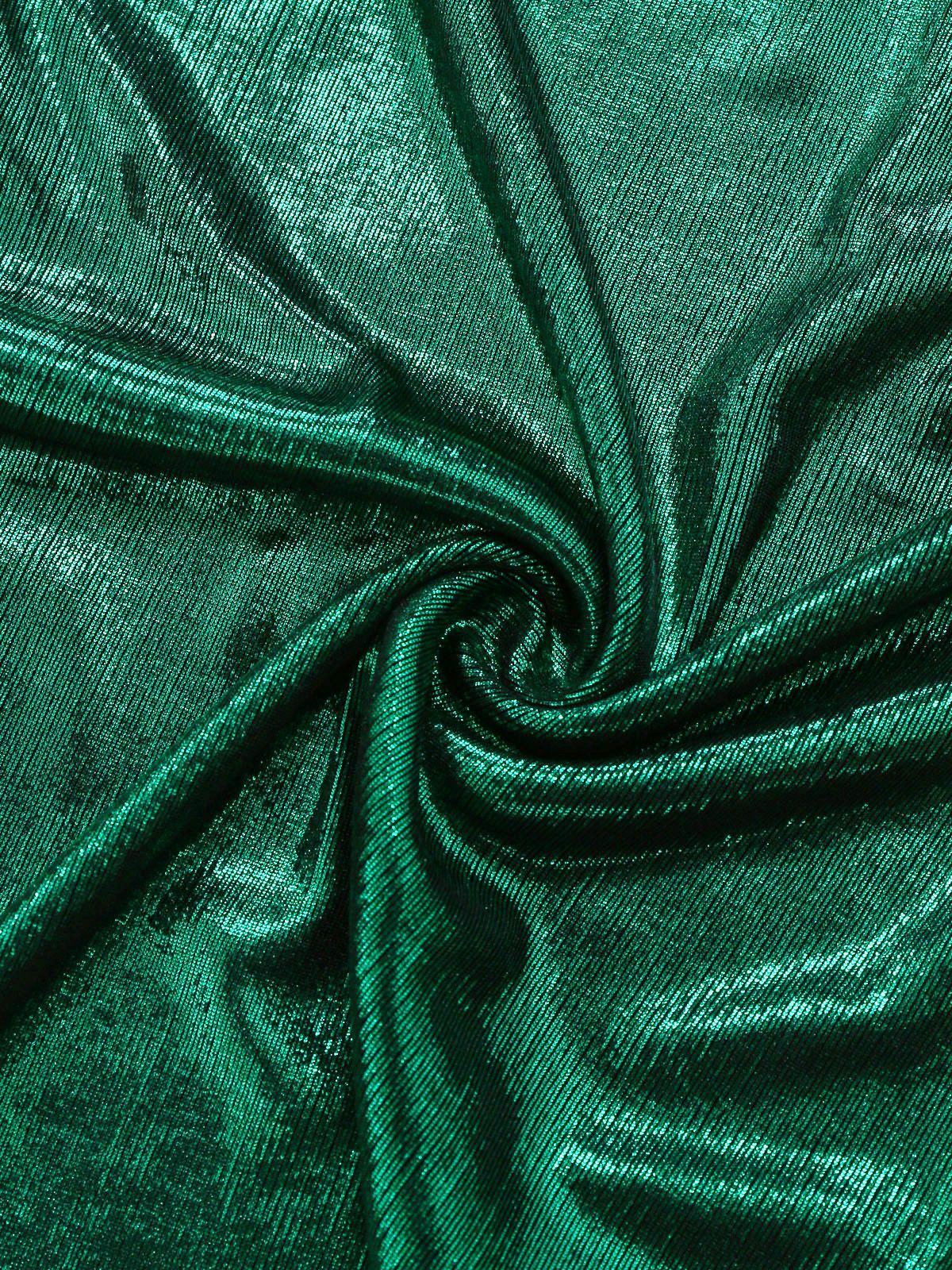 Green 1970s Knotted Cut-Out Glossy Jumpsuit - Image 8