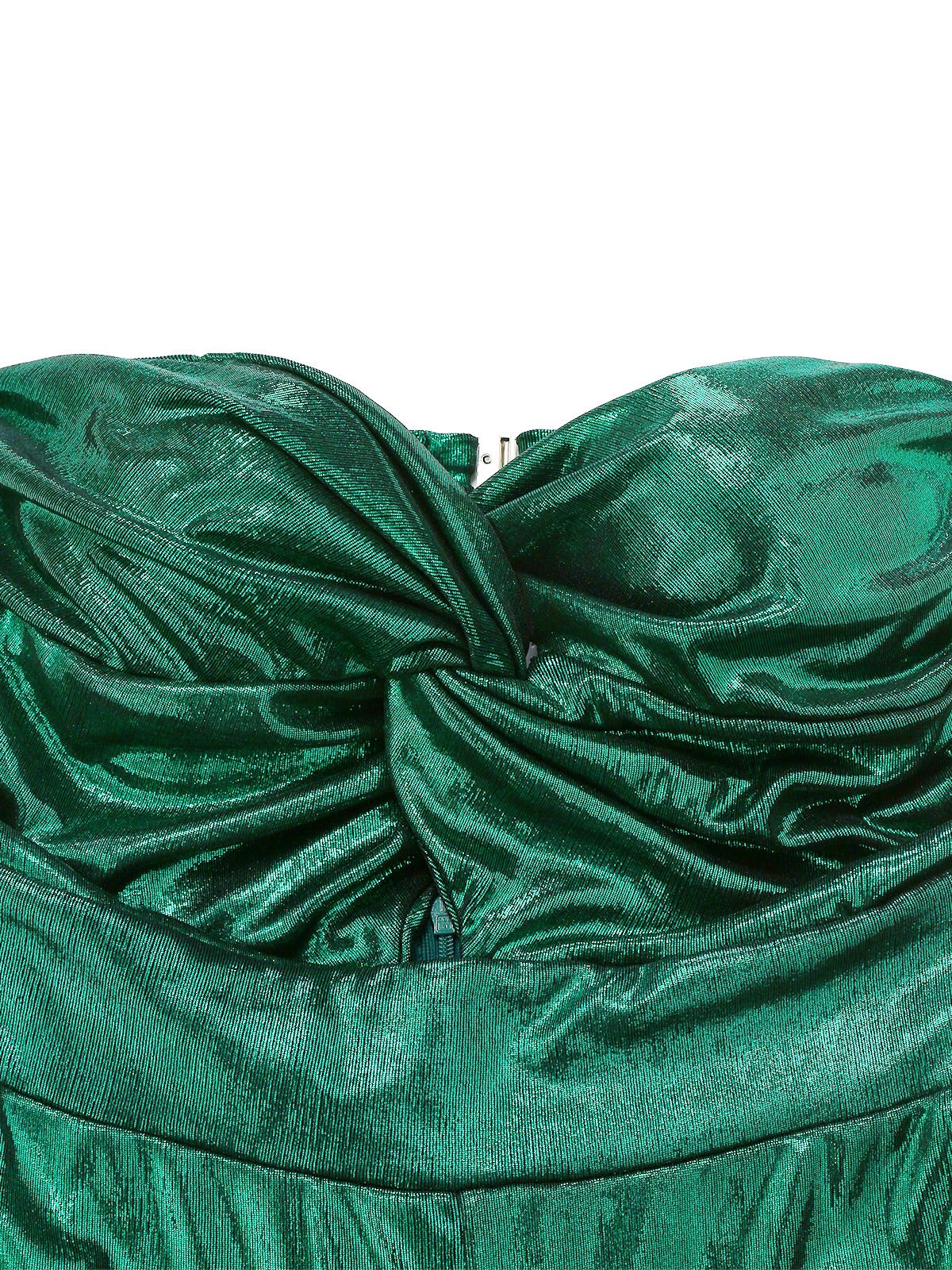 Green 1970s Knotted Cut-Out Glossy Jumpsuit - Image 9