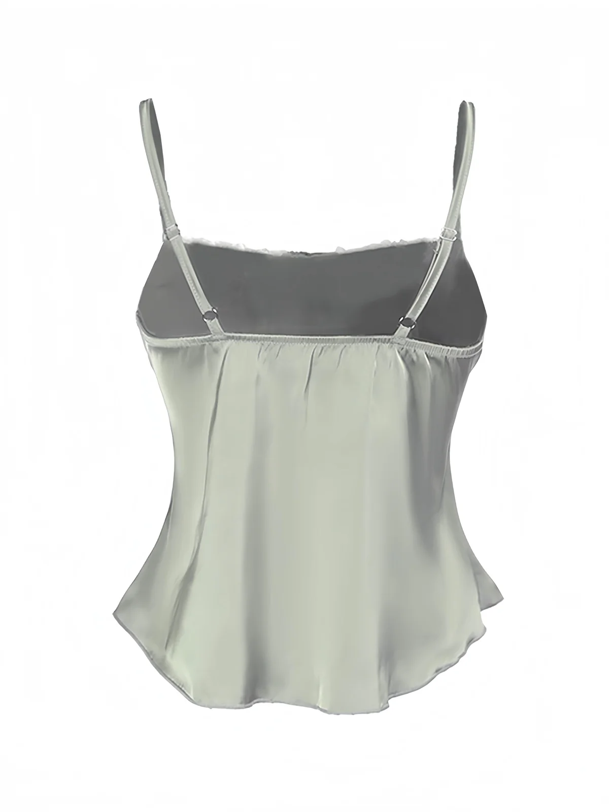 Green 1970s Satin Ruched Bust Slip Cami Top - Image 2