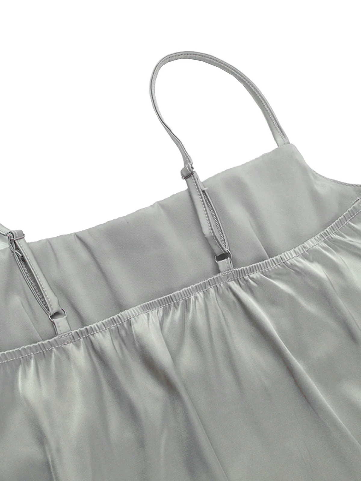 Green 1970s Satin Ruched Bust Slip Cami Top - Image 4