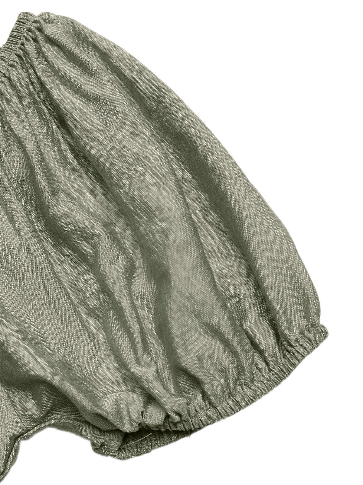 Green 1970s Square Neck Puff Sleeve Boho Dress - Image 9
