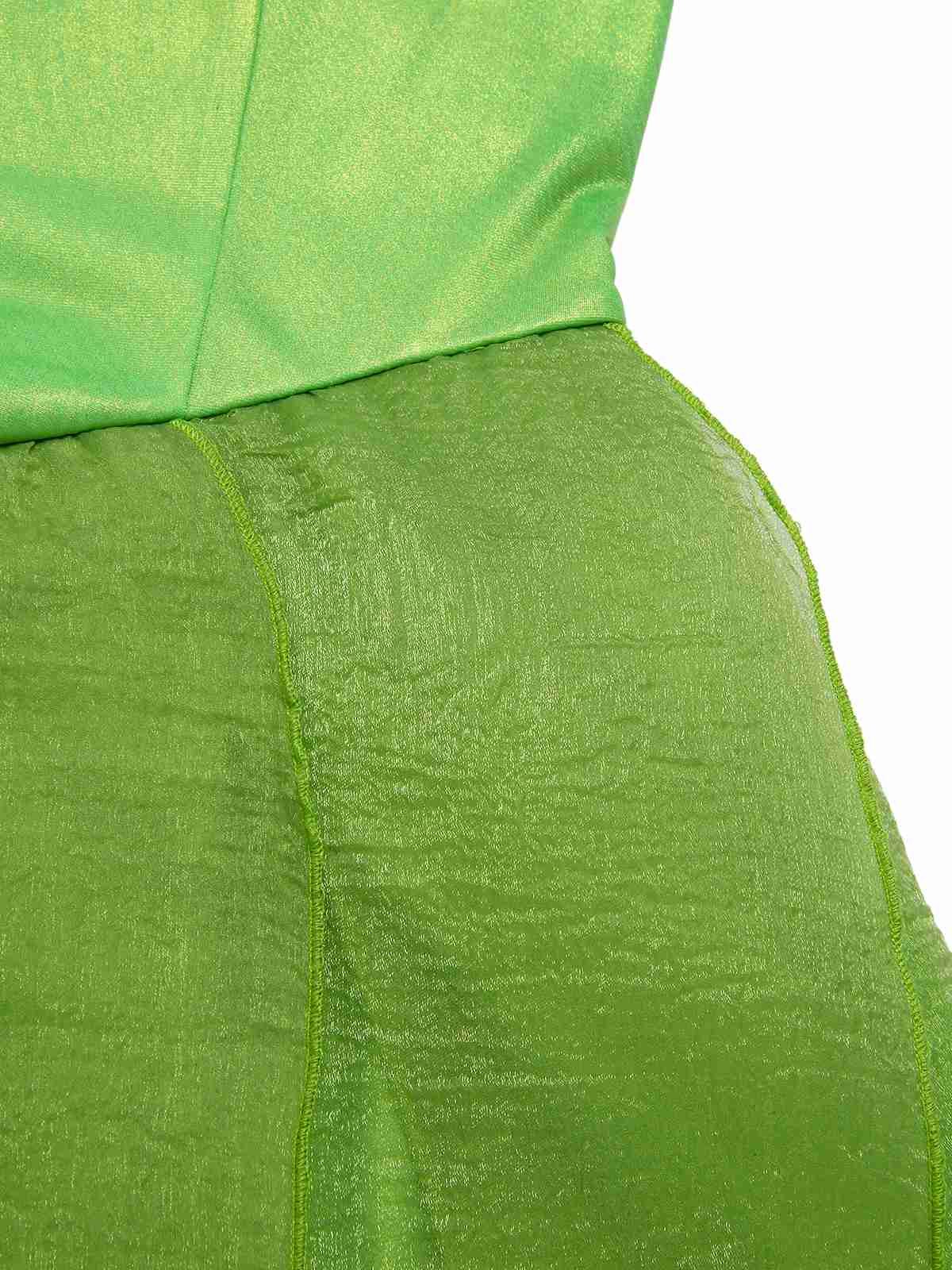 Green 1970s Tinker Bell Fairy Petal Hem Mini Dress - Image 7