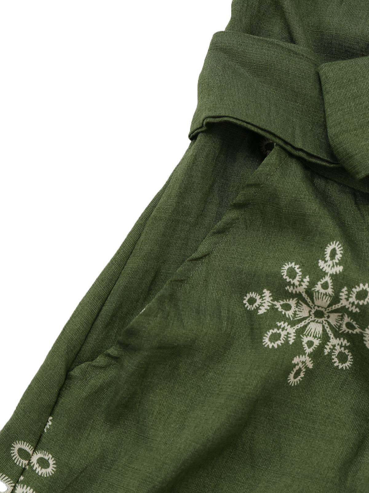 Green 1970s Wide-Legs Bohemian Bandeau Jumpsuit - Image 3