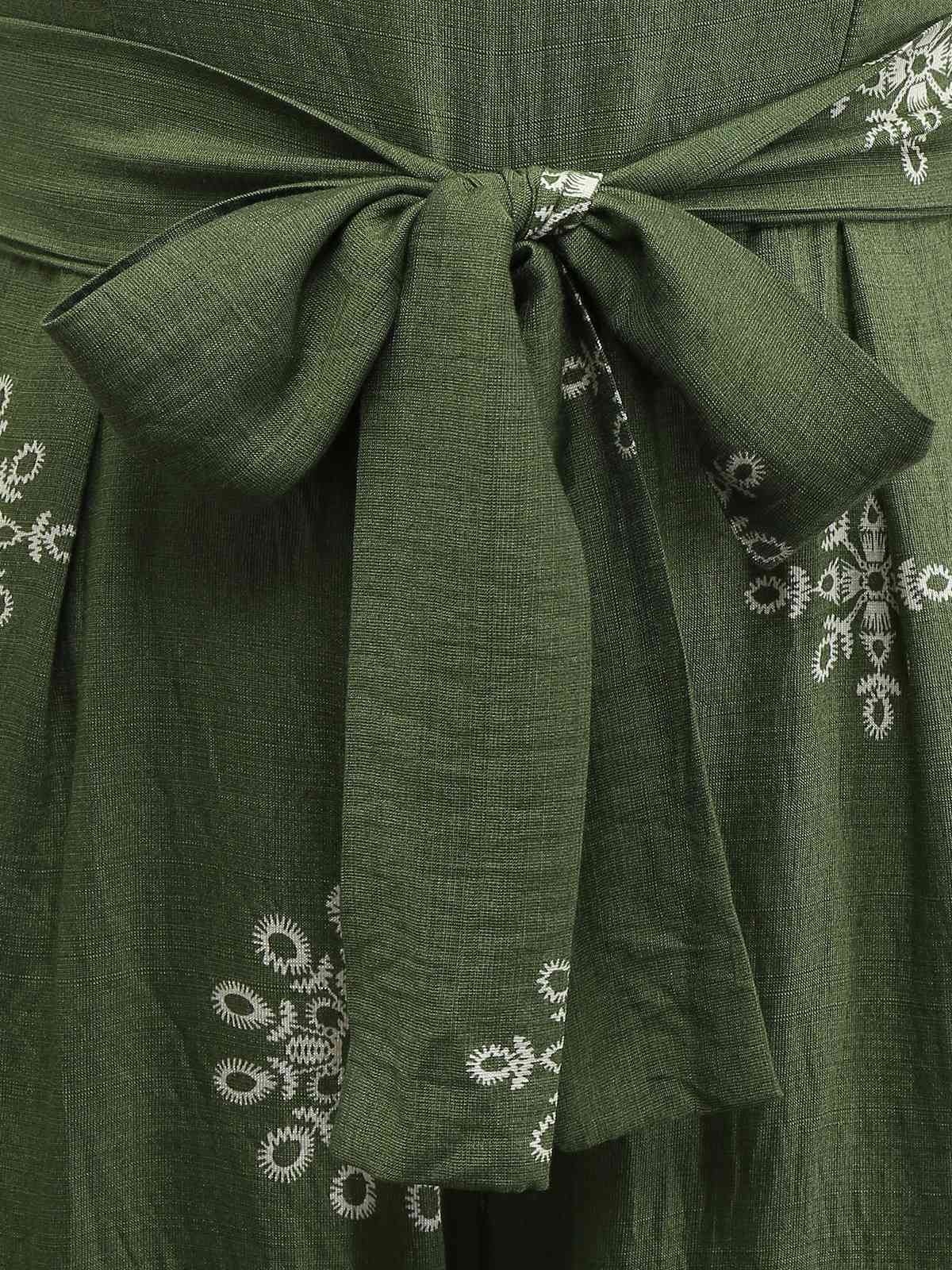 Green 1970s Wide-Legs Bohemian Bandeau Jumpsuit - Image 5