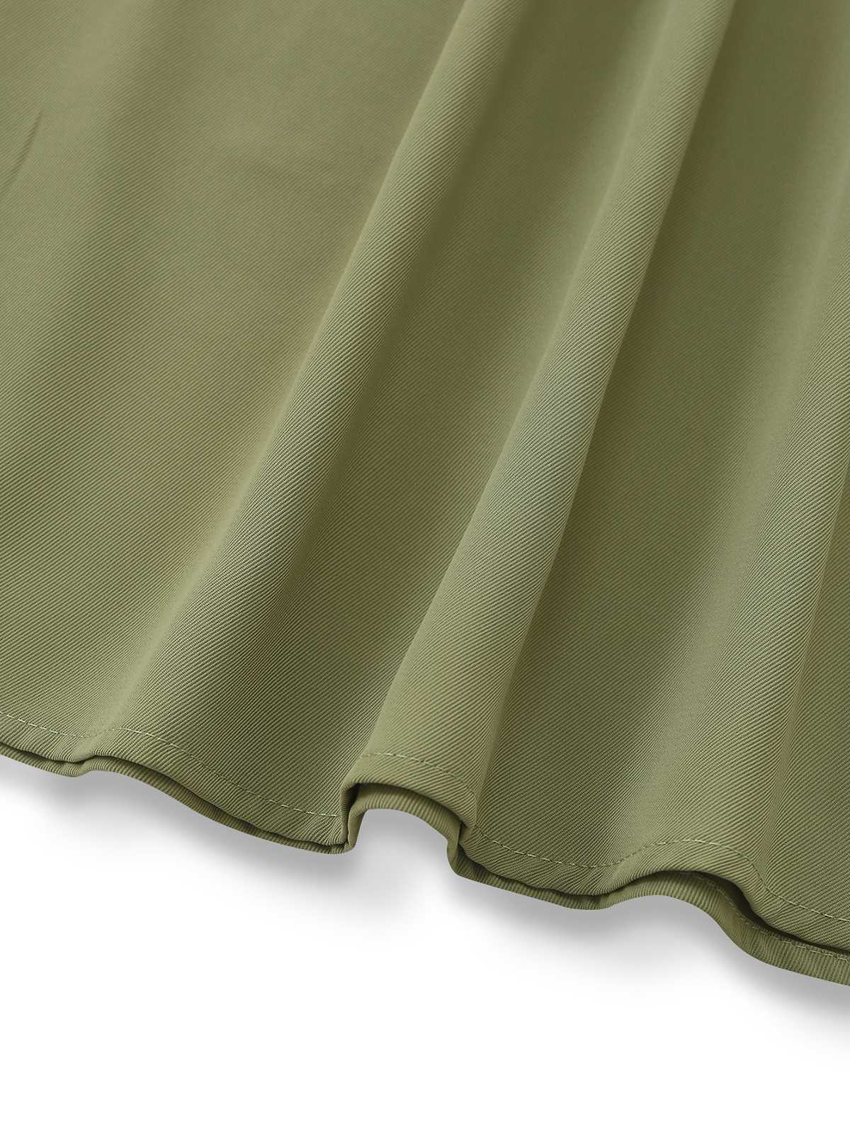 Green 1980s Solid Midi Skirt - Image 4