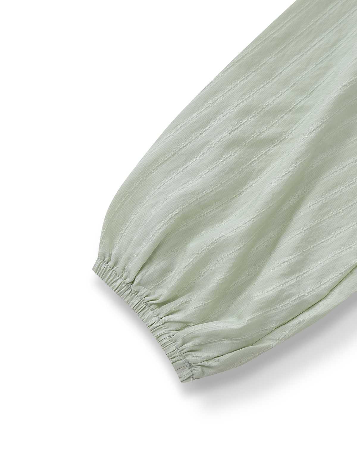 Green 1980s Tie-Neck Puff Sleeve Blouse - Image 4