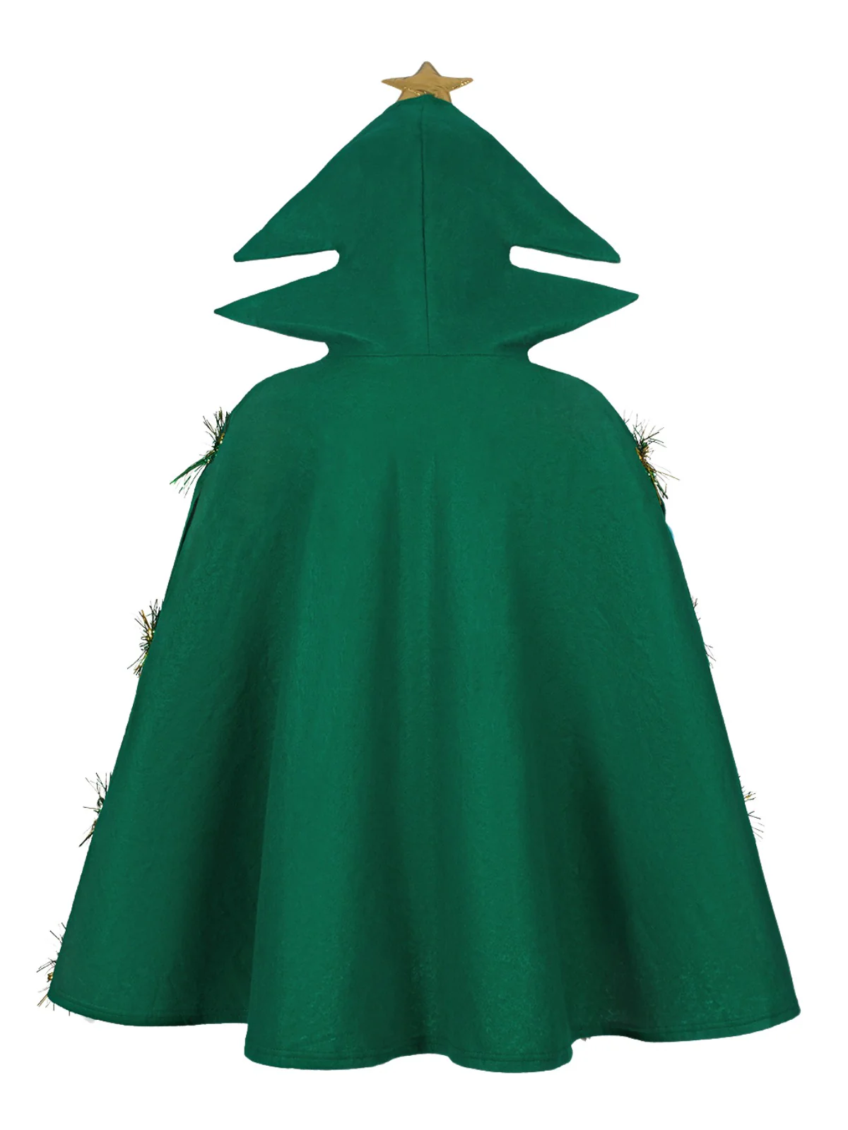 Green 1950s Christmas Tree 3D Embellished Hooded Cape - Image 2