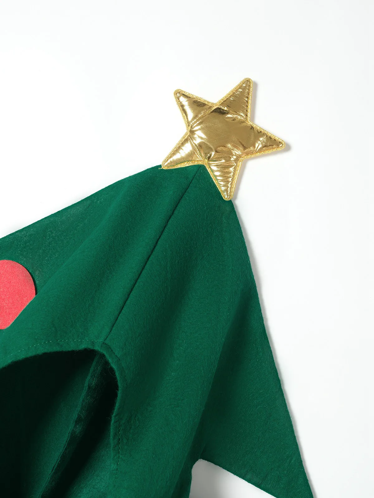 Green 1950s Christmas Tree 3D Embellished Hooded Cape - Image 4