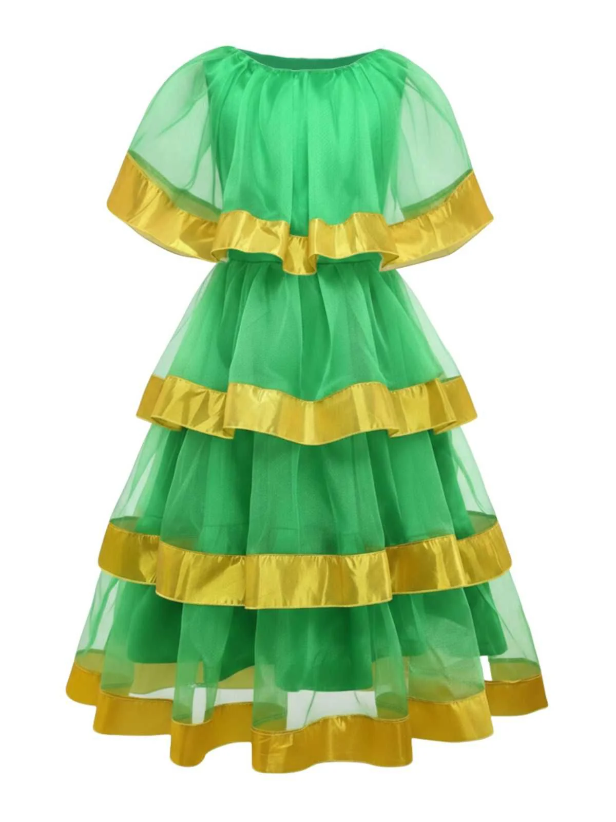 Green 1950s Christmas Tree Costume With Bell - Image 4