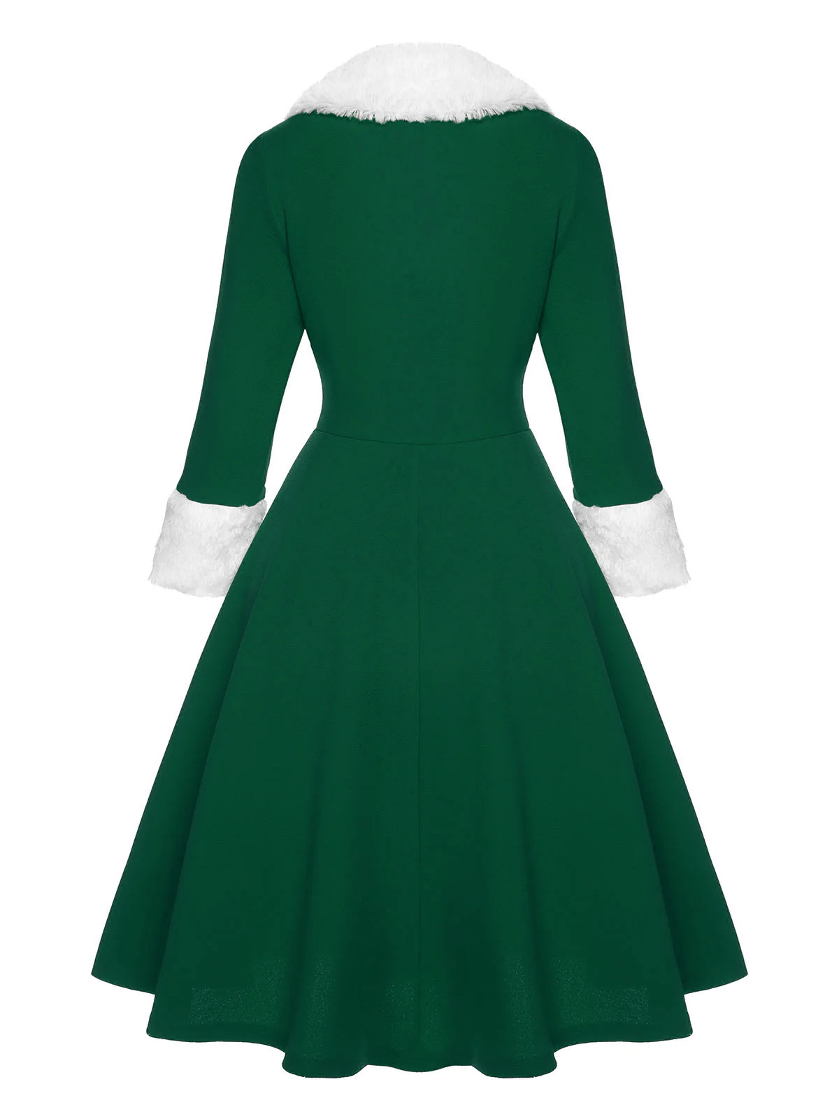 Red & White 1950s Christmas Lapel Dress - Image 5