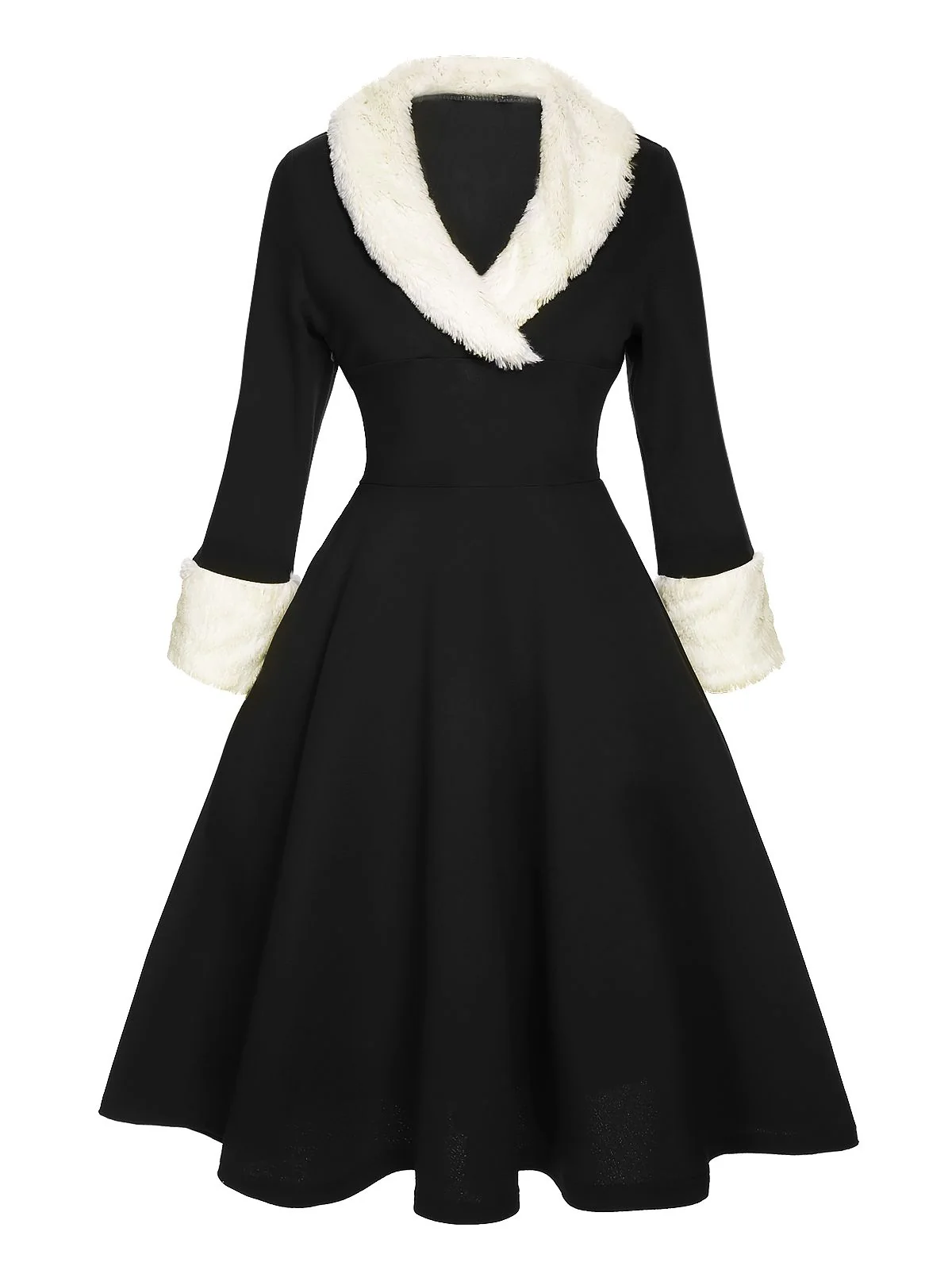 Red & White 1950s Christmas Lapel Dress - Image 6