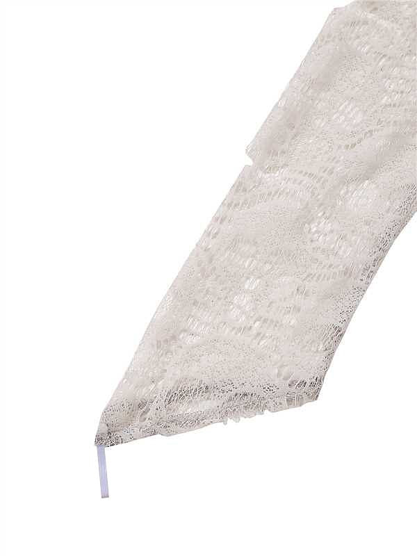 Grey 1930s Halloween Ghost Bride Mesh Dress - Image 5