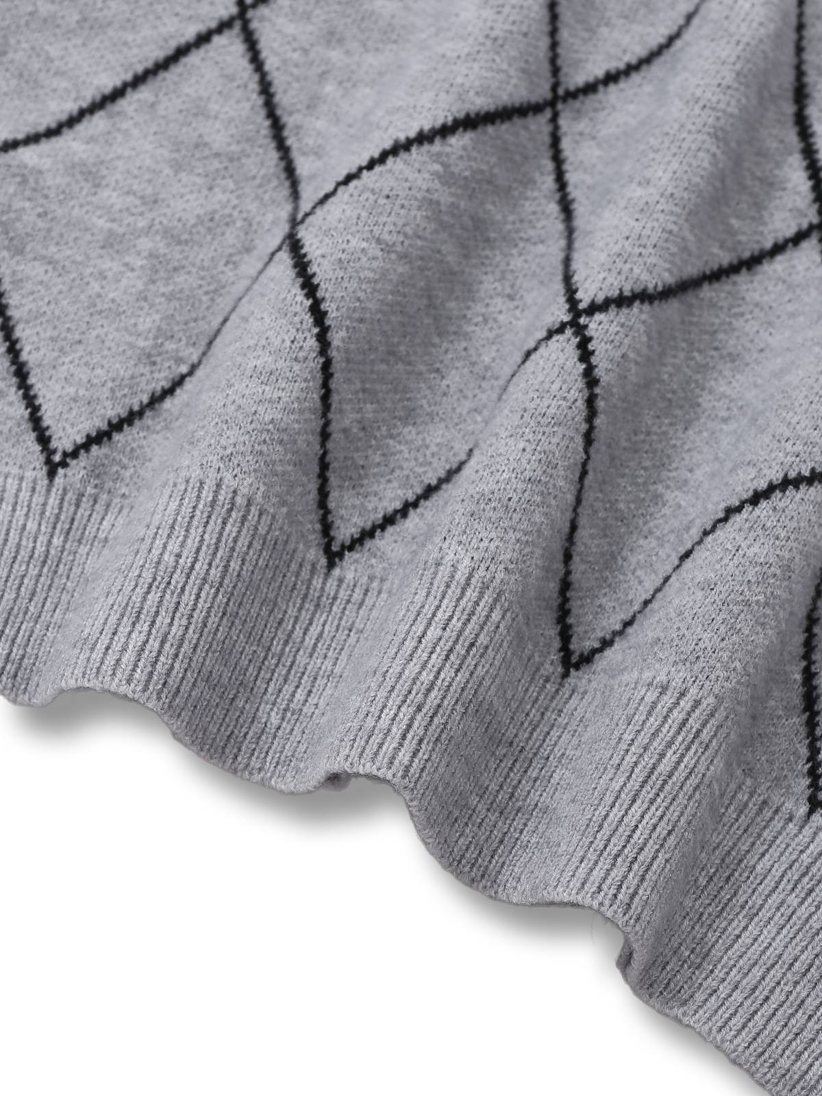 Grey 1950s Round Neck Bow Pullover Sweater - Image 6