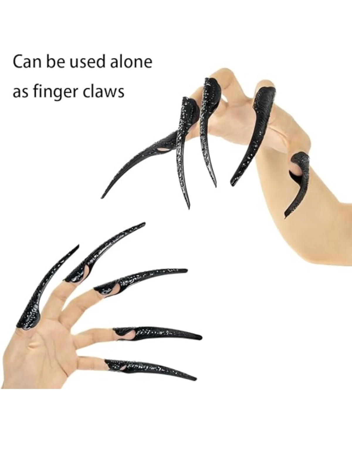 Halloween Black Long Black Claw Gloves - Image 4