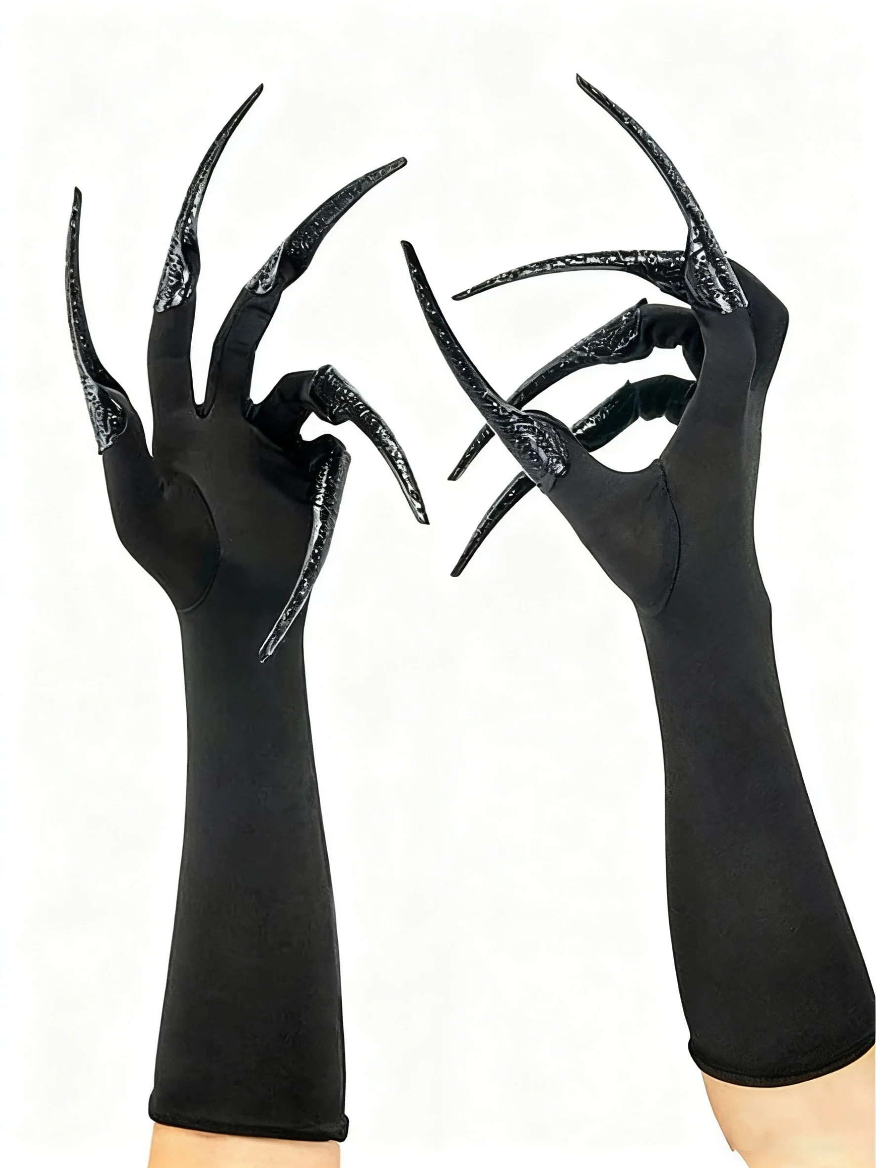 Halloween Black Long Black Claw Gloves - Image 5
