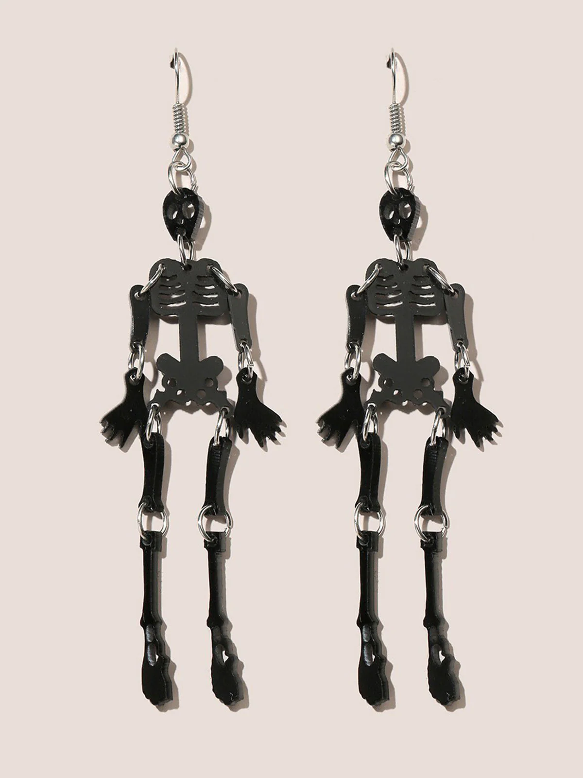 Halloween Black Skeleton Alloy Earrings - Image 2