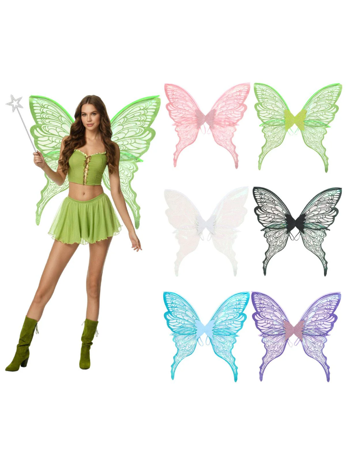 Halloween Magical Fairy Wings Costume Set - Image 11