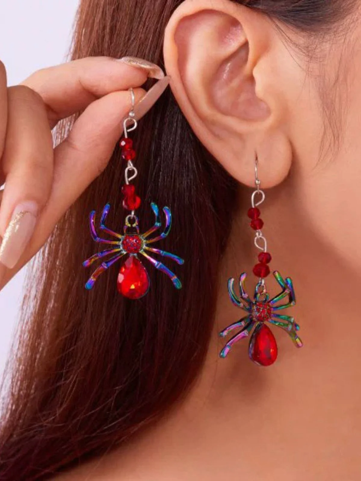 Halloween Colorful Spider Earrings - Image 5