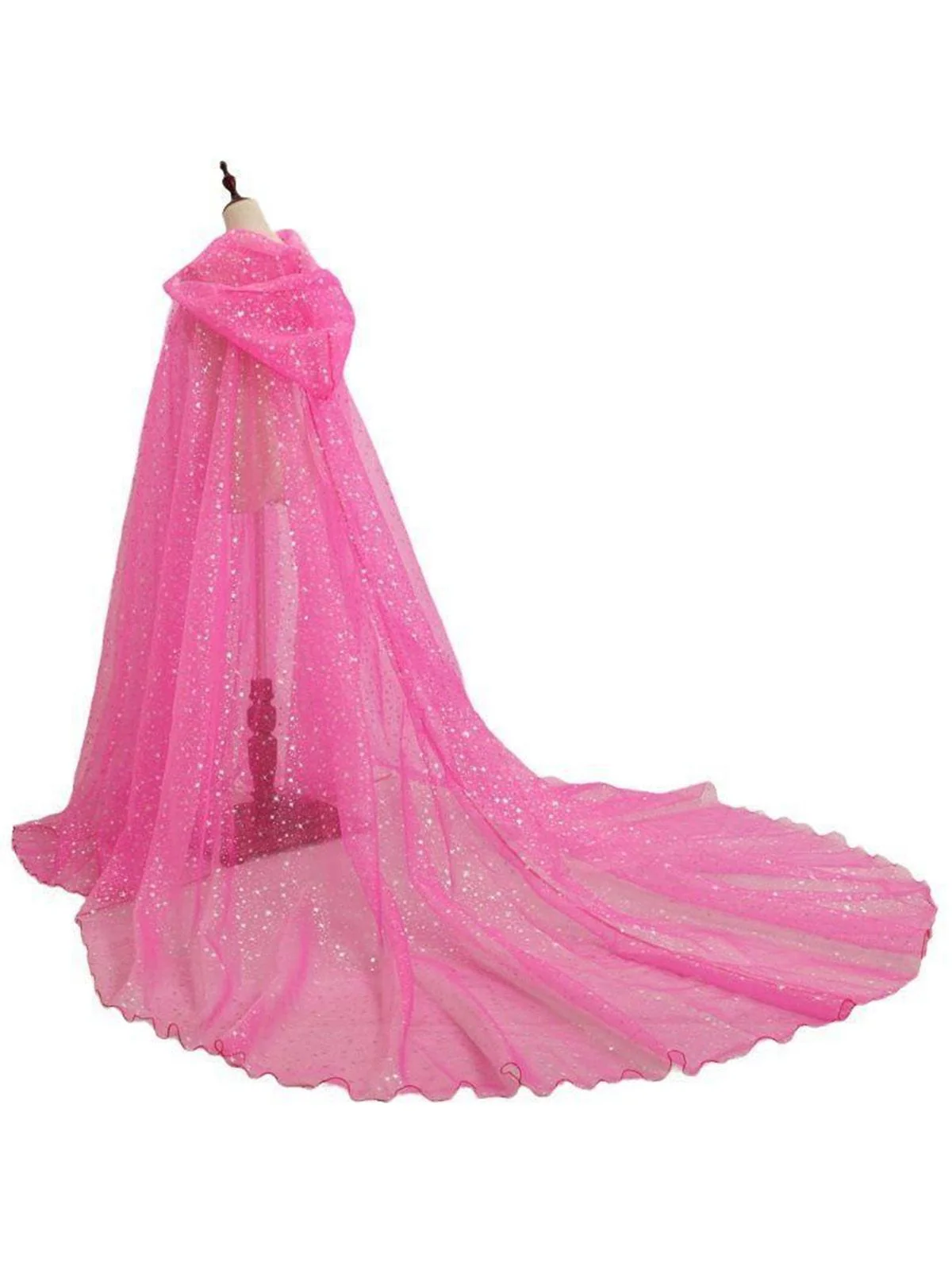 Halloween Gold Foil Hooded Long Train Cape - Image 6