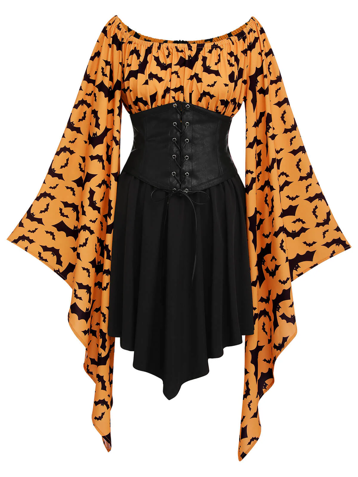 Halloween Gothic Bat Empire Waist Dress - Image 3