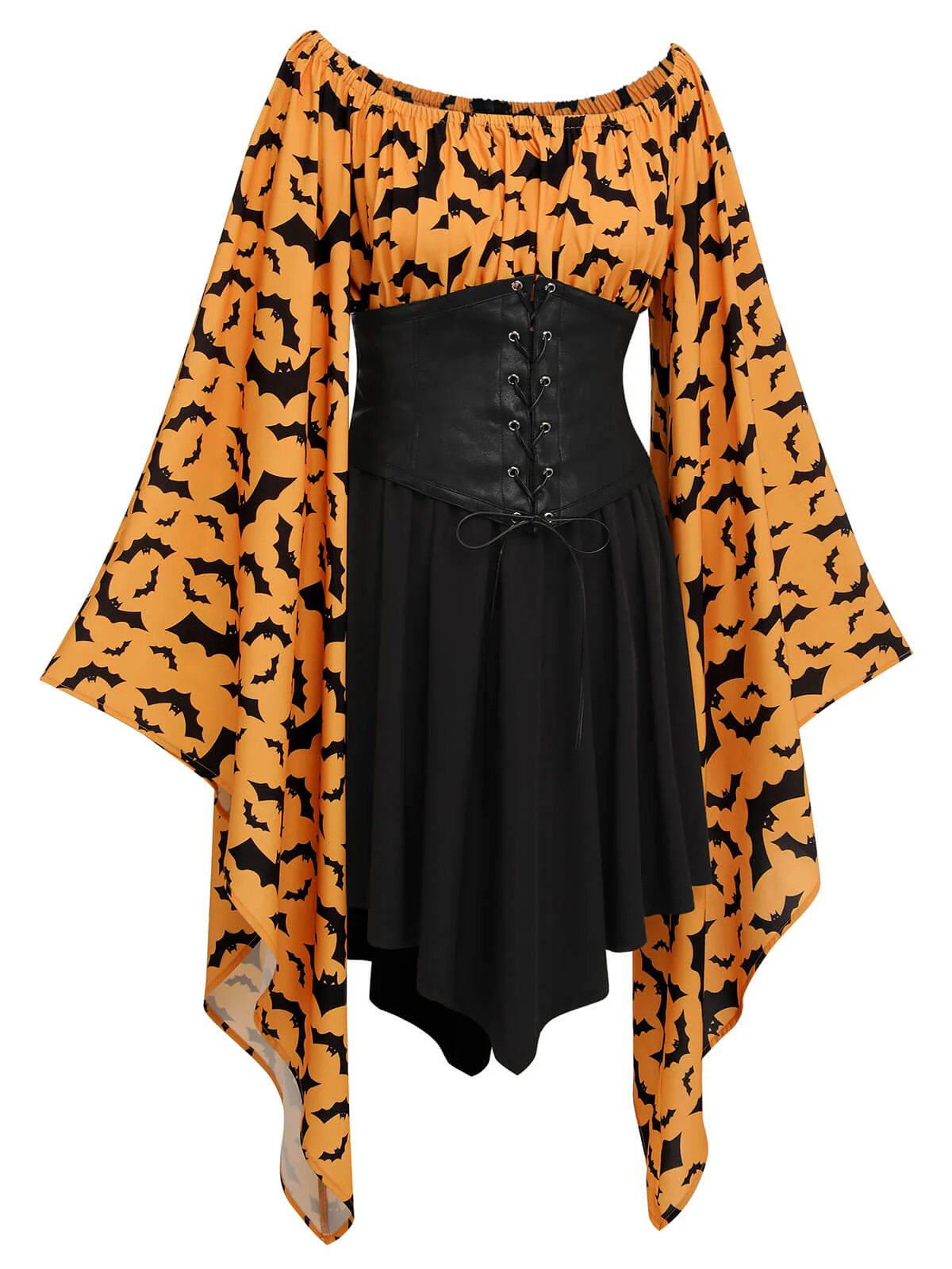 Halloween Gothic Bat Empire Waist Dress - Image 4