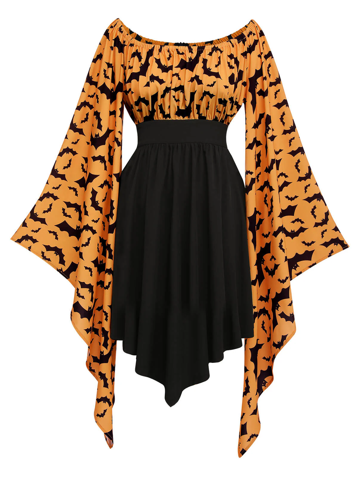 Halloween Gothic Bat Empire Waist Dress - Image 5