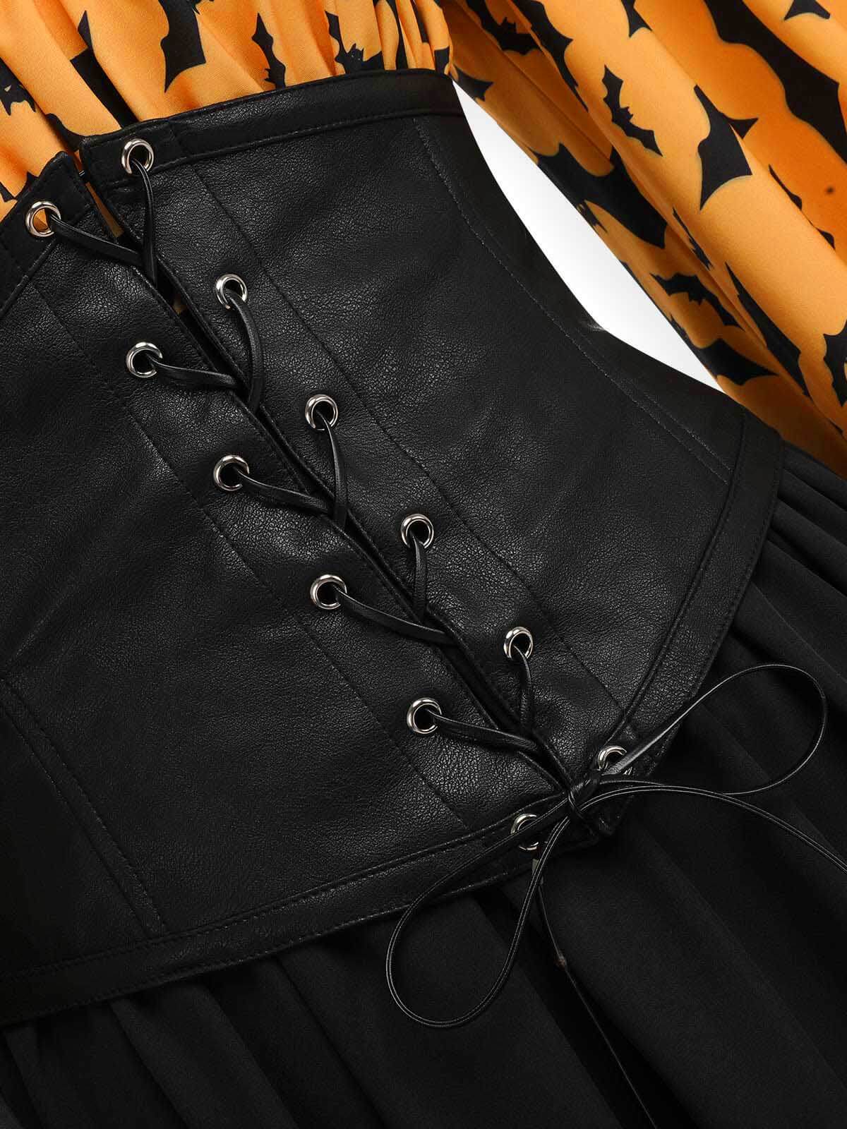 Halloween Gothic Bat Empire Waist Dress - Image 6