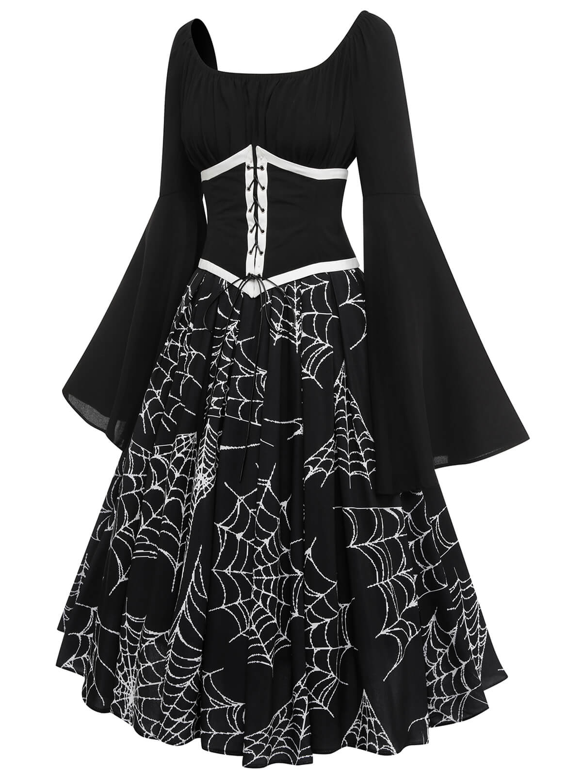 Halloween Gothic Spider Web Swing Dress - Image 3