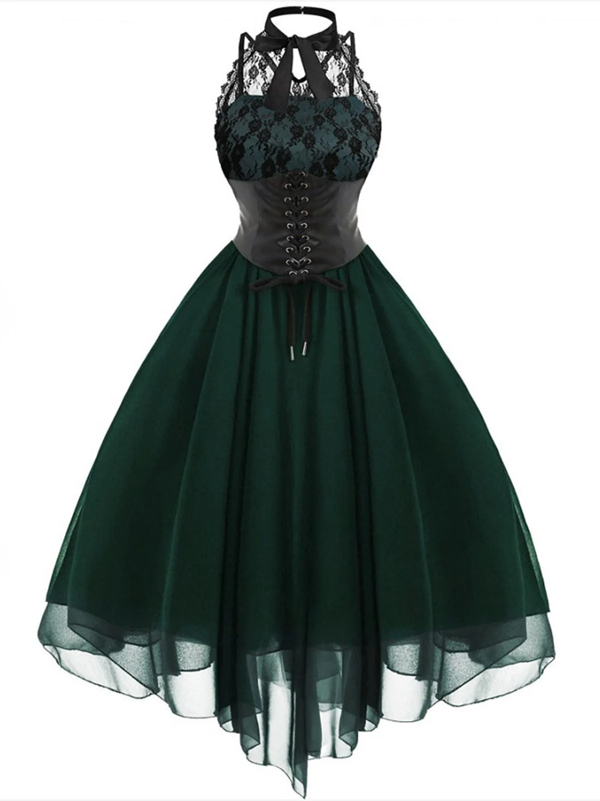 Halloween Gothic Steampunk Lace Dress - Image 4