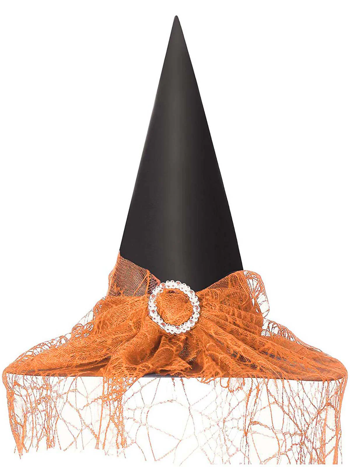 Halloween Mesh Patchwork Pointy Witch Hat - Image 3