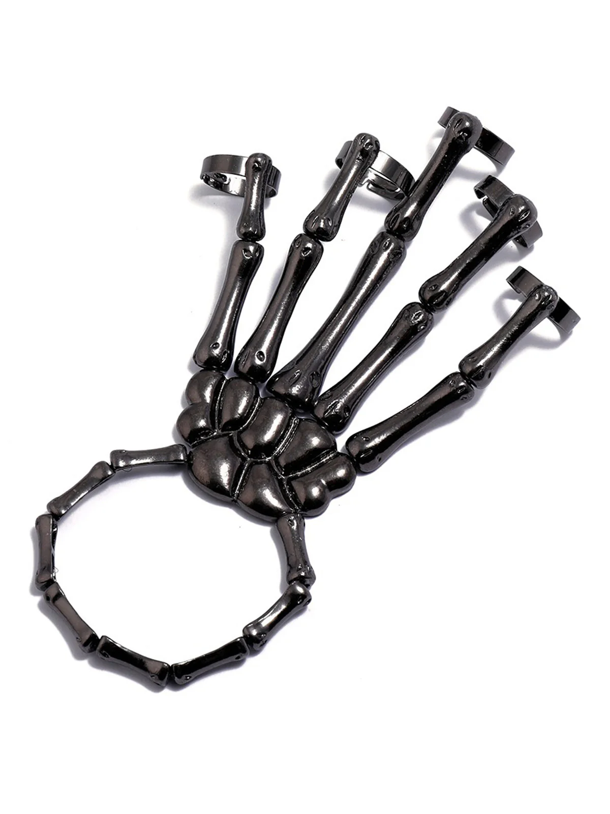 Halloween Punk Skull Ring Bracelet - Image 3