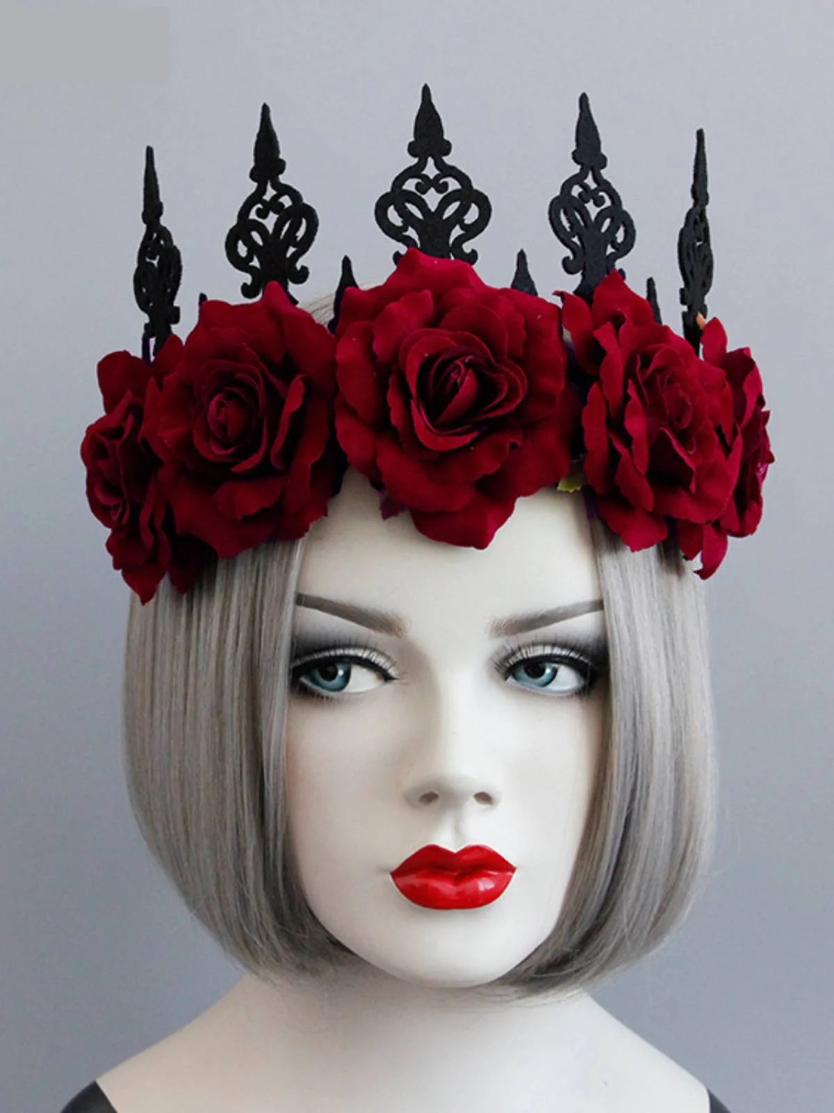 Halloween Red Roses Crown Headband - Image 2