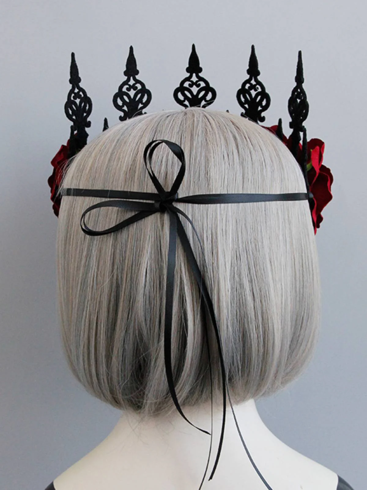 Halloween Red Roses Crown Headband - Image 3