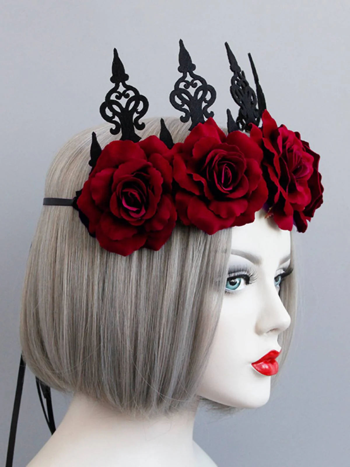 Halloween Red Roses Crown Headband - Image 4