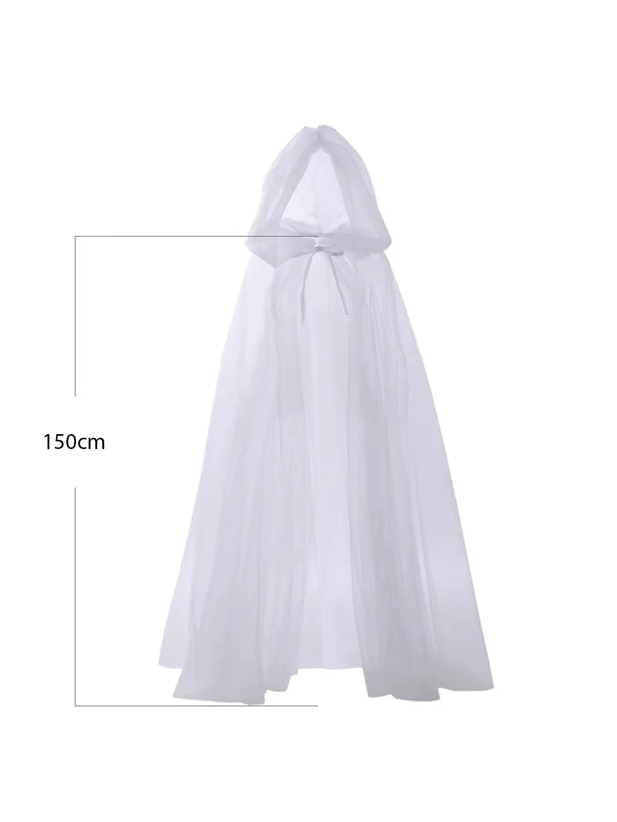 Halloween Retro Gothic Tulle Hooded Cape Cloak - Image 5
