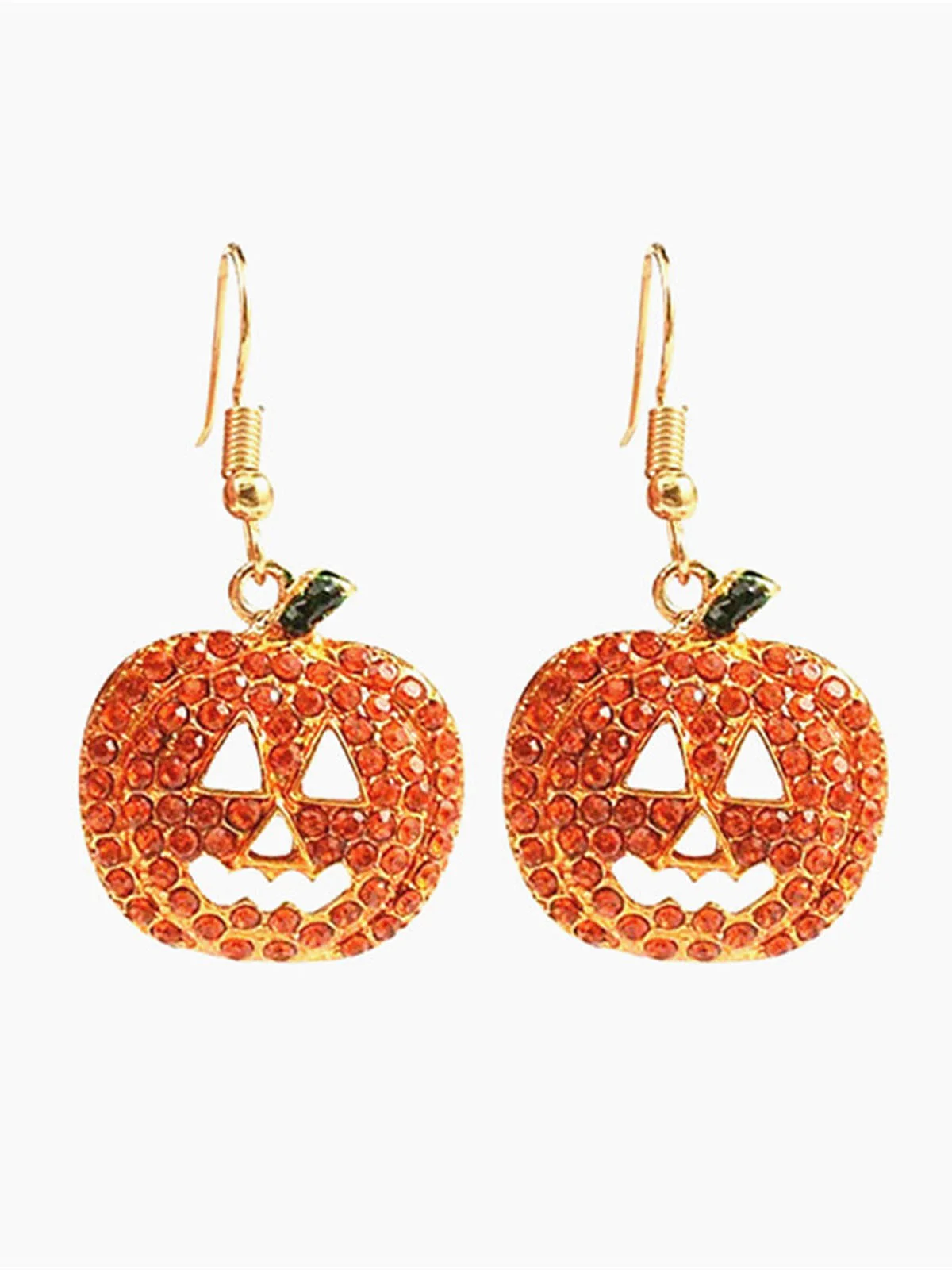 Halloween Rhinestones Grimace Pumpkin Earrings - Image 2