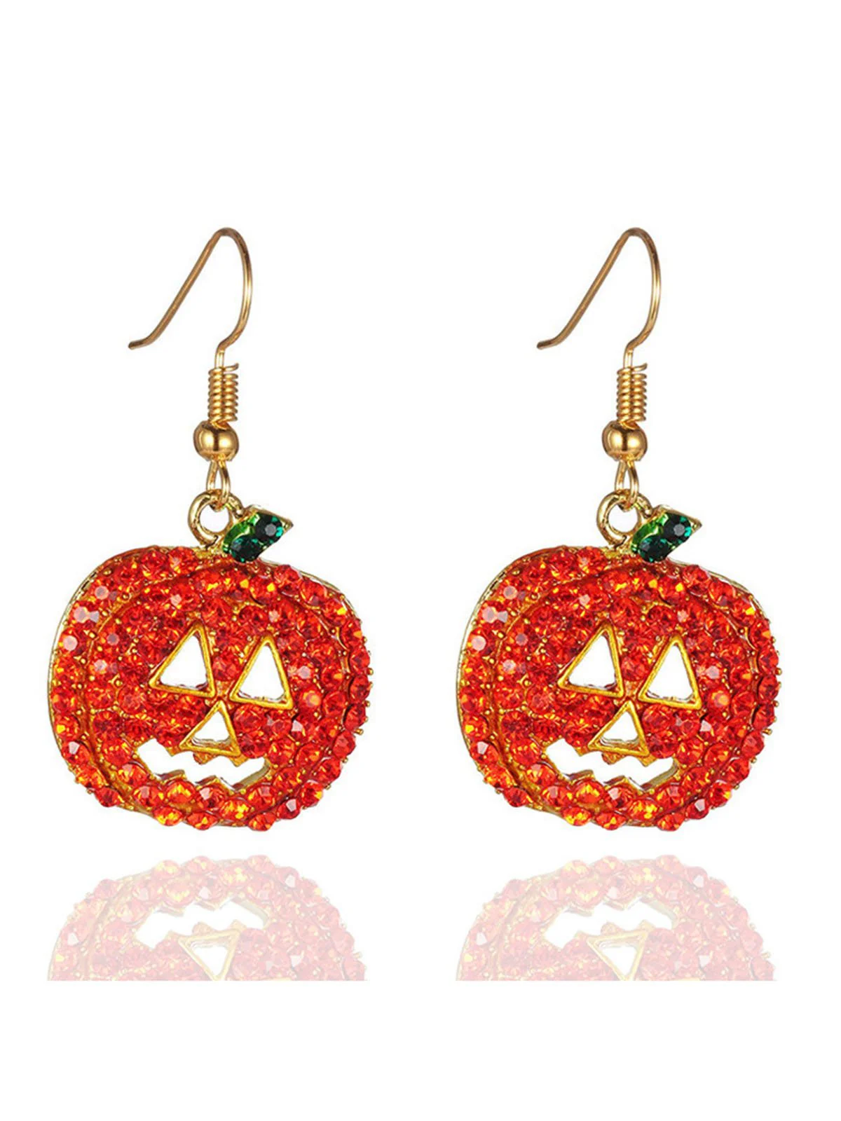 Halloween Rhinestones Grimace Pumpkin Earrings - Image 6