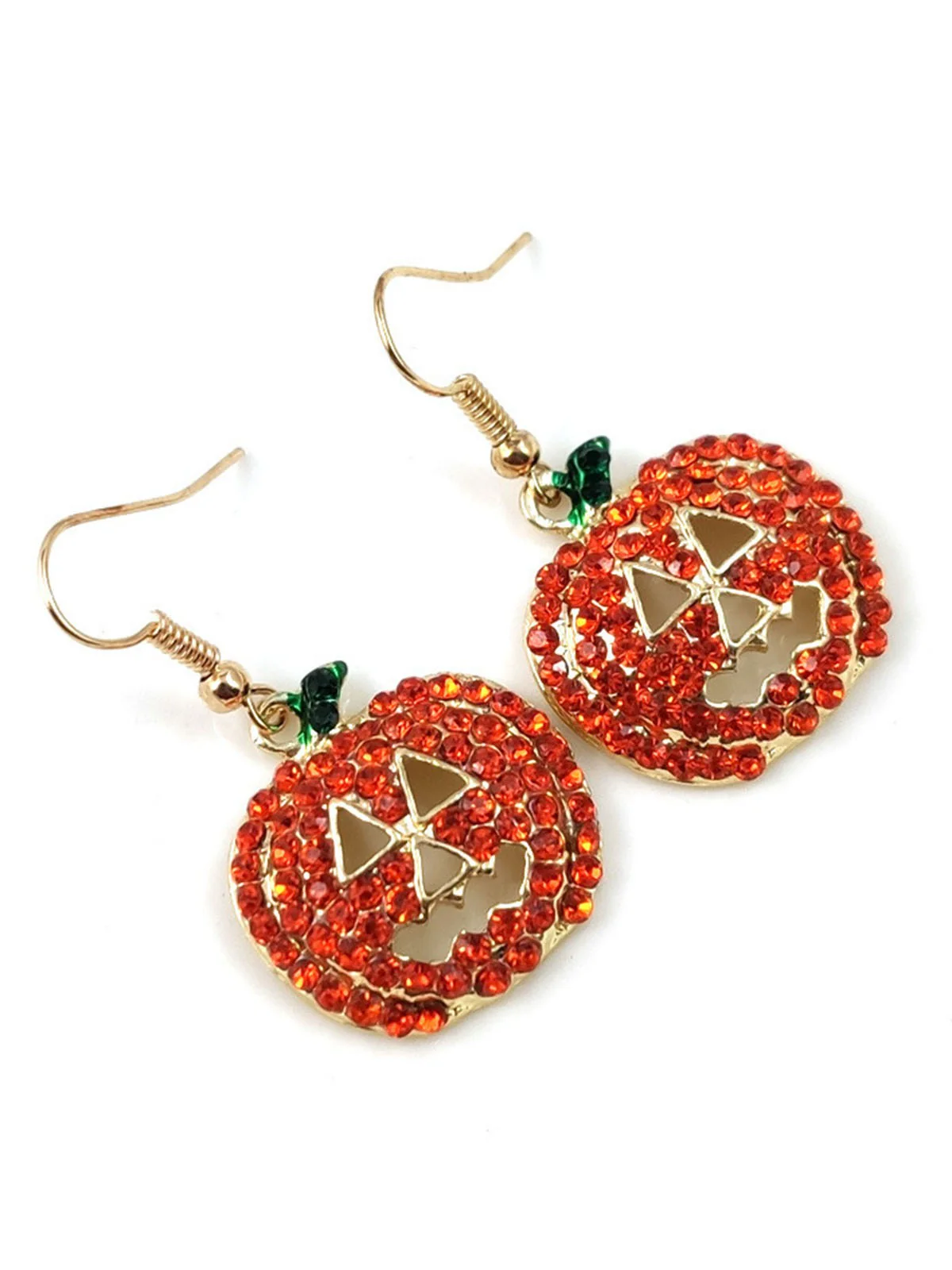 Halloween Rhinestones Grimace Pumpkin Earrings - Image 7