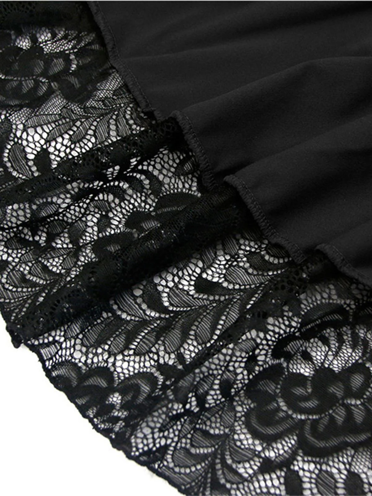 Halloween Solid Lace Gothic Ruffle Skirt - Image 11