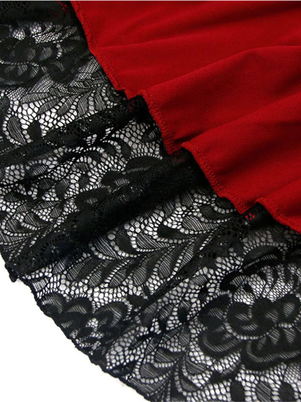 Halloween Solid Lace Gothic Ruffle Skirt - Image 5