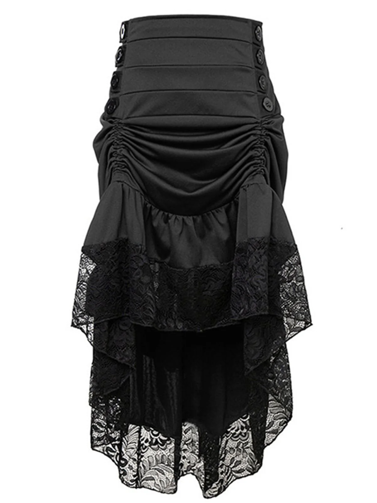 Halloween Solid Lace Gothic Ruffle Skirt - Image 7