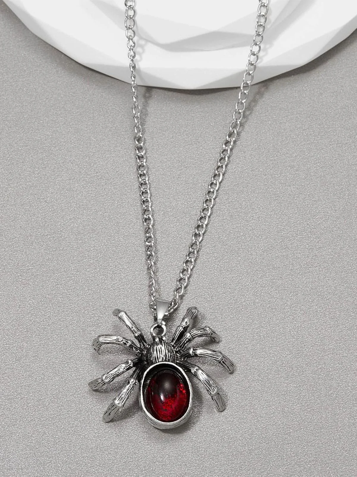 Halloween Spider Blood Drop Pendant Necklace - Image 2