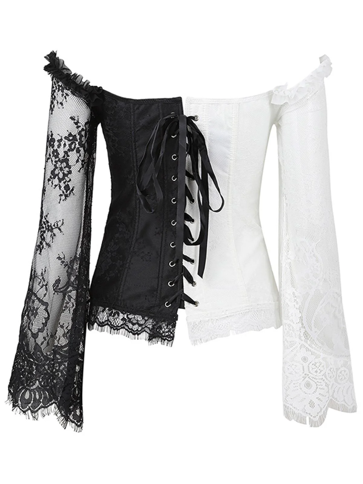 Halloween Steampunk Lace Patchwork Corset - Image 12